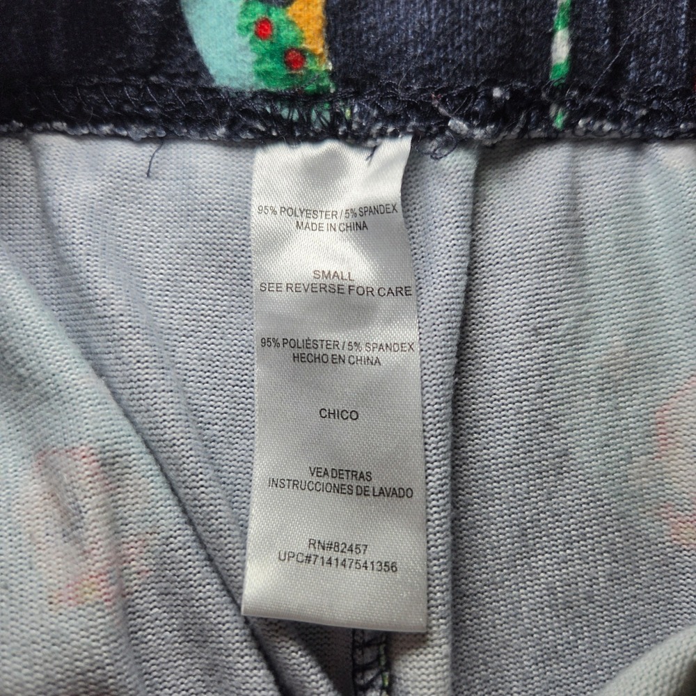 Disney Christmas Ornament Pajama Pants Mickey Stitch Woody Olaf Navy Blue Small‎ - Picture 5 of 5
